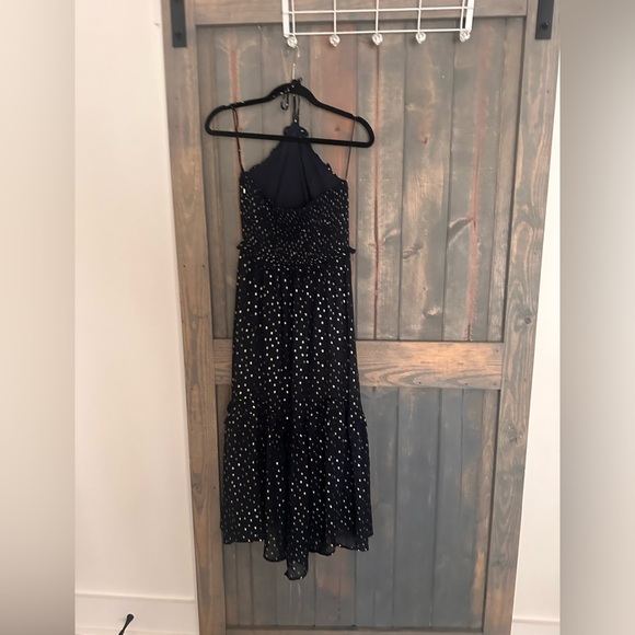 VICI dolls NEVER WORN NWOT REMARKABLE METALLIC DETAILED HALTER MIDI DRESS - NAVY - Picture 10 of 11